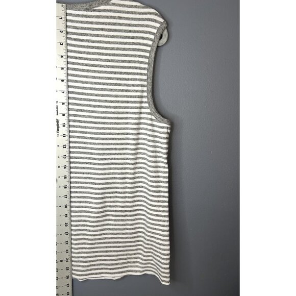 Duluth Trading Co Shirt Womens XL Gray White Striped Sleeveless Tank Top Casual - Picture 4 of 12